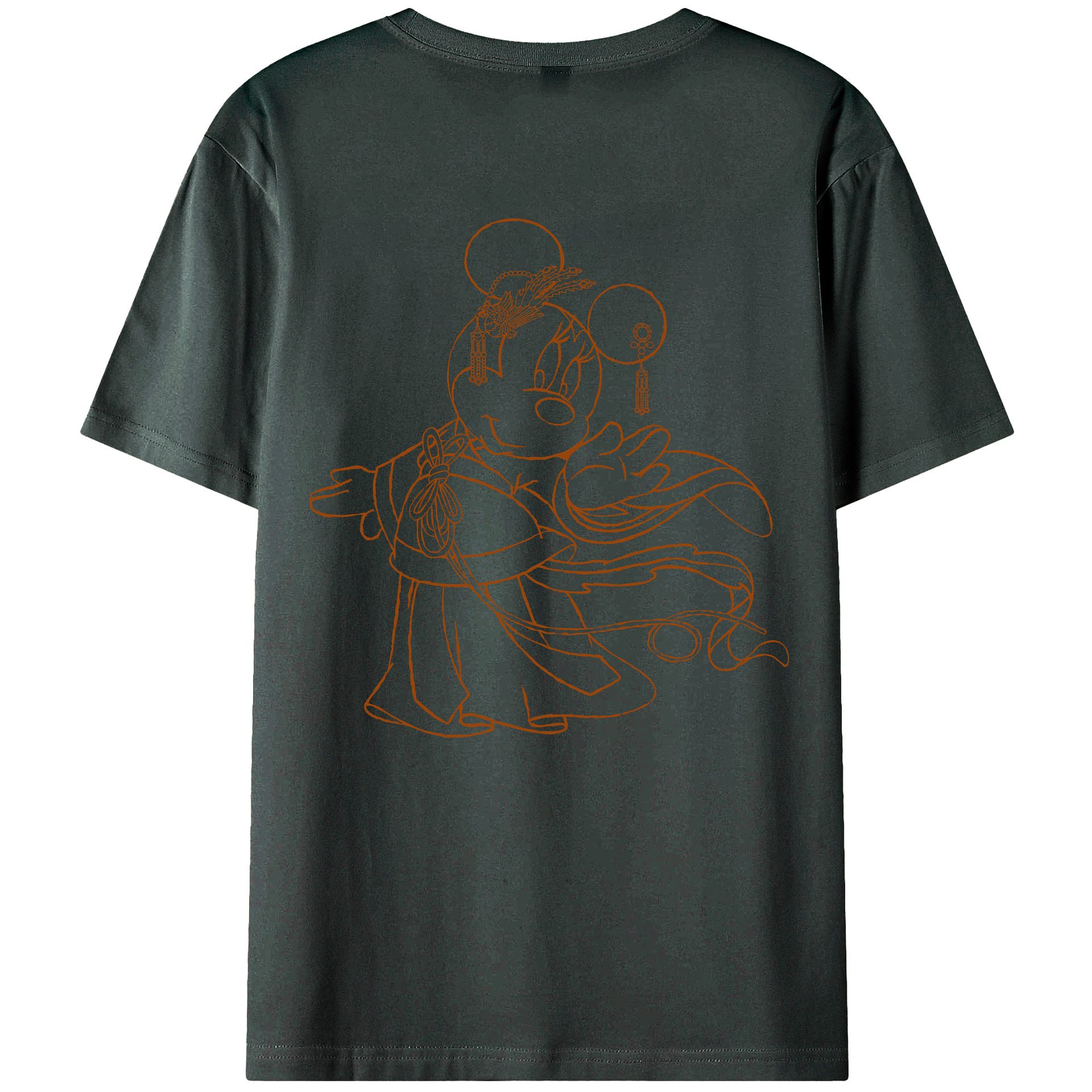 （画像用） ミッキーマウス Mickey Mouse 綿100％ メンズ半袖Tシャツ（バックプリント） 通気性